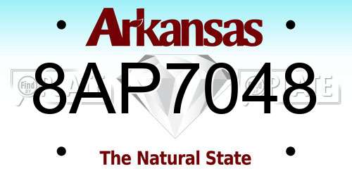 8AP7048 Arkansas License Plate