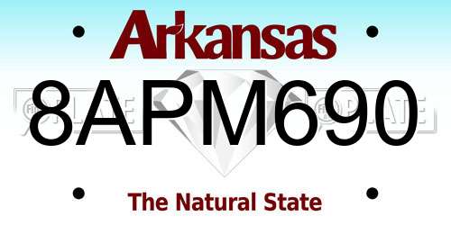 8APM690 Arkansas License Plate
