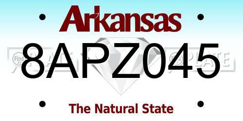 8APZ045 Arkansas License Plate