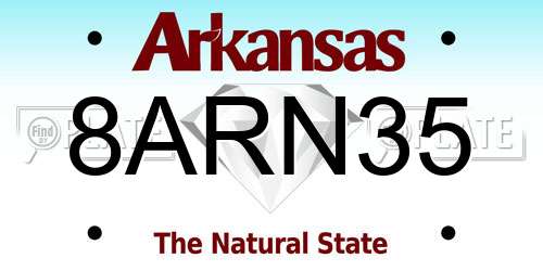 8ARN35 Arkansas License Plate