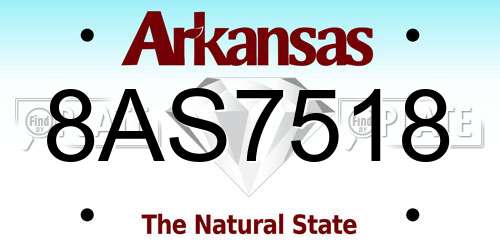 8AS7518 Arkansas License Plate