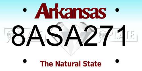 8ASA271 Arkansas License Plate