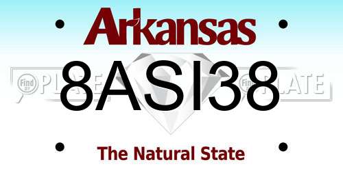 8ASI38 Arkansas License Plate