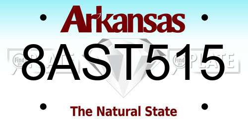 8AST515 Arkansas License Plate