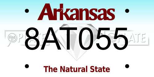 8AT055 Arkansas License Plate