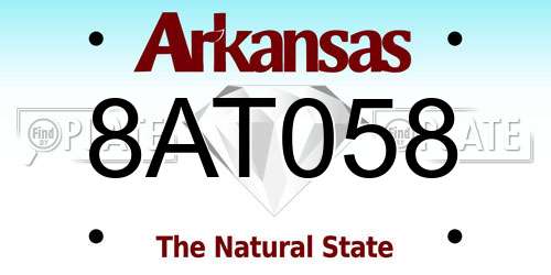 8AT058 Arkansas License Plate
