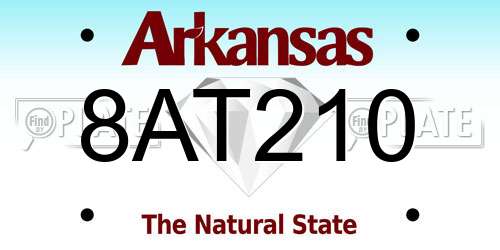 8AT210 Arkansas License Plate