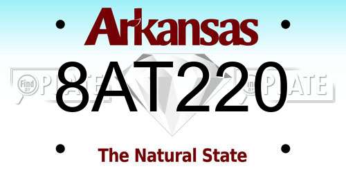 8AT220 Arkansas License Plate