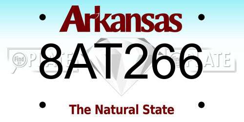 8AT266 Arkansas License Plate