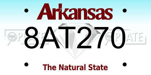 8AT270 Arkansas License Plate