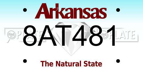 8AT481 Arkansas License Plate