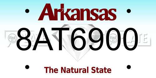 8AT6900 Arkansas License Plate
