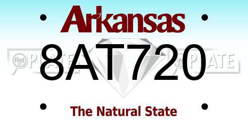 8AT720 Arkansas License Plate