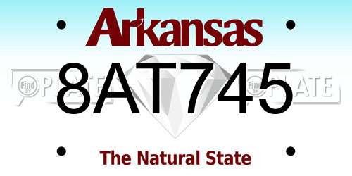 8AT745 Arkansas License Plate