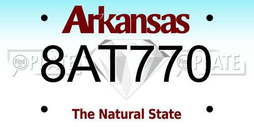 8AT770 Arkansas License Plate