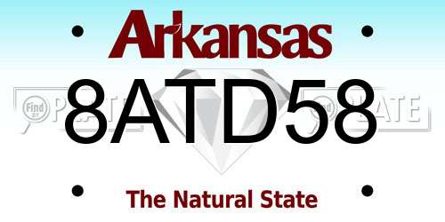 8ATD58 Arkansas License Plate