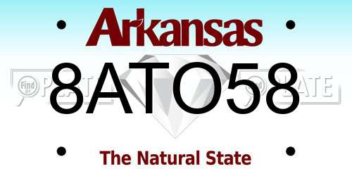 8ATO58 Arkansas License Plate
