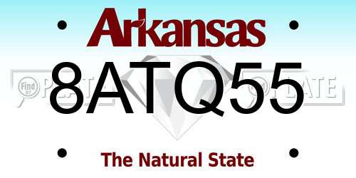 8ATQ55 Arkansas License Plate