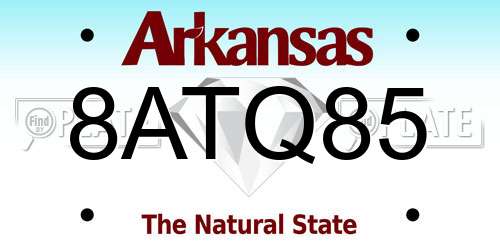 8ATQ85 Arkansas License Plate