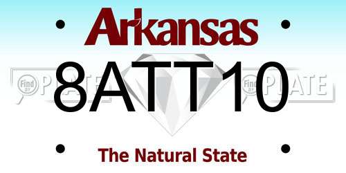 8ATT10 Arkansas License Plate