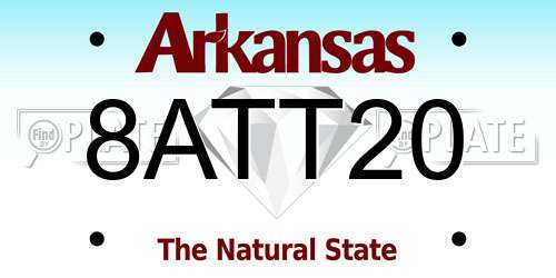 8ATT20 Arkansas License Plate