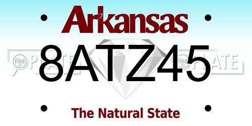 8ATZ45 Arkansas License Plate