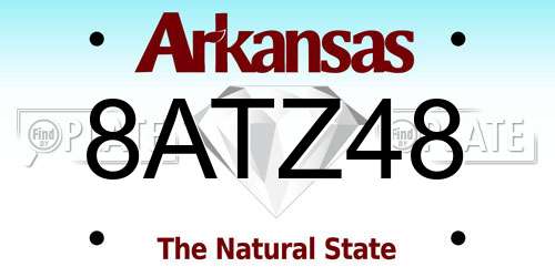 8ATZ48 Arkansas License Plate