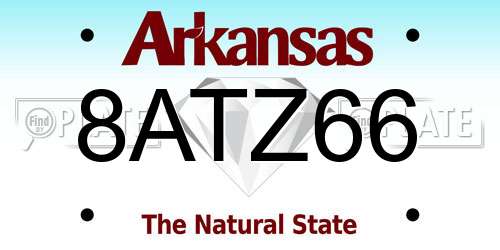 8ATZ66 Arkansas License Plate