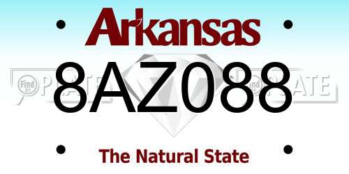 8AZ088 Arkansas License Plate