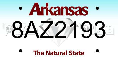 8AZ2193 Arkansas License Plate