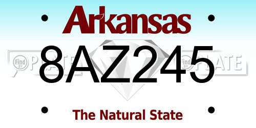 8AZ245 Arkansas License Plate