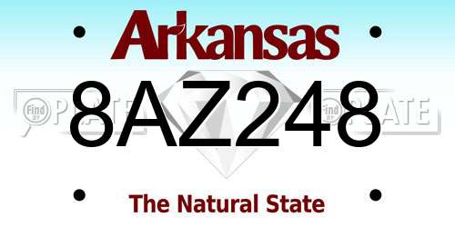 8AZ248 Arkansas License Plate