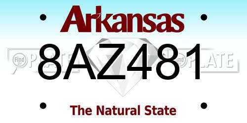 8AZ481 Arkansas License Plate