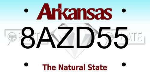 8AZD55 Arkansas License Plate