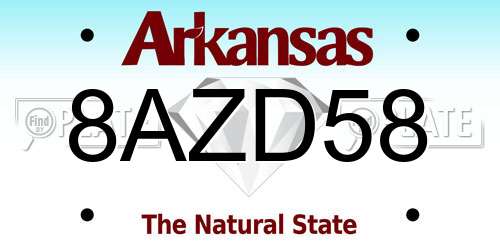 8AZD58 Arkansas License Plate