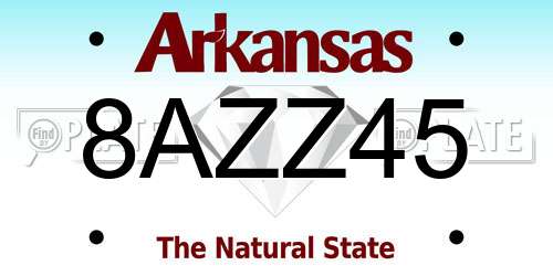 8AZZ45 Arkansas License Plate