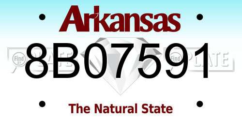 8B07591 Arkansas License Plate