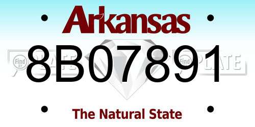 8B07891 Arkansas License Plate