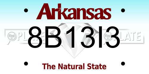 8B13I3 Arkansas License Plate