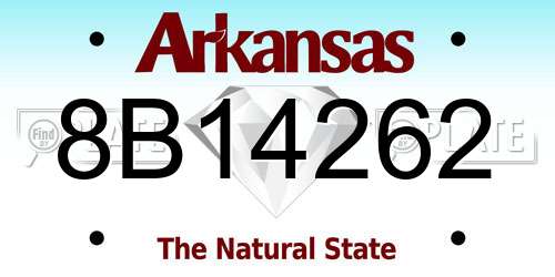 8B14262 Arkansas License Plate