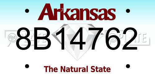 8B14762 Arkansas License Plate
