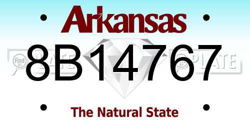 8B14767 Arkansas License Plate
