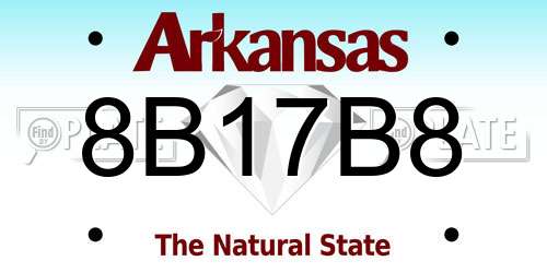 8B17B8 Arkansas License Plate