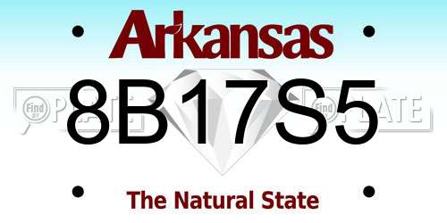 8B17S5 Arkansas License Plate
