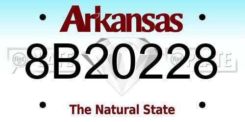 8B20228 Arkansas License Plate
