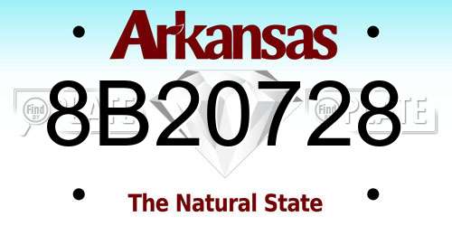 8B20728 Arkansas License Plate