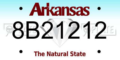 8B21212 Arkansas License Plate