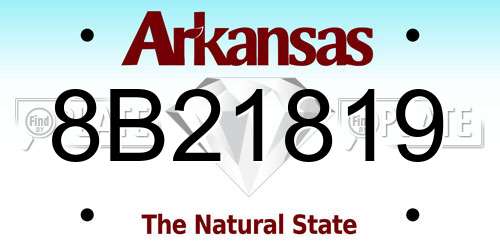 8B21819 Arkansas License Plate