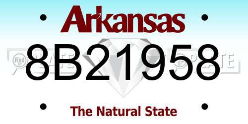 8B21958 Arkansas License Plate