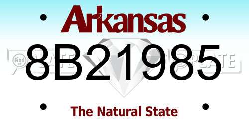 8B21985 Arkansas License Plate